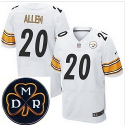 Men's Nike Pittsburgh Steelers #20 Will Allen White Stitched NFL Elite MDR Dan Rooney Patch Jersey