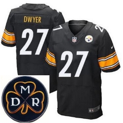 Men's Nike Pittsburgh Steelers #27 Jonathan Dwyer Black Elite MDR Dan Rooney Patch Jerseys