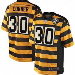 Mens Nike Pittsburgh Steelers 30 James Conner Game YellowBlack Alternate 80TH Anniversary Throwback NFL Jersey