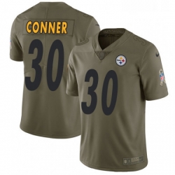 Mens Nike Pittsburgh Steelers 30 James Conner Limited Olive 2017 Salute to Service NFL Jersey