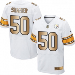 Mens Nike Pittsburgh Steelers 50 Ryan Shazier Elite WhiteGold NFL Jersey