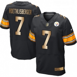 Mens Nike Pittsburgh Steelers 7 Ben Roethlisberger Elite BlackGold Team Color NFL Jersey