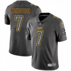 Mens Nike Pittsburgh Steelers 7 Ben Roethlisberger Gray Static Vapor Untouchable Limited NFL Jersey