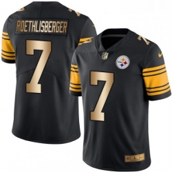 Mens Nike Pittsburgh Steelers 7 Ben Roethlisberger Limited BlackGold Rush NFL Jersey