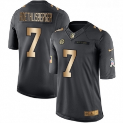 Mens Nike Pittsburgh Steelers 7 Ben Roethlisberger Limited BlackGold Salute to Service NFL Jersey