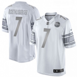 Mens Nike Pittsburgh Steelers 7 Ben Roethlisberger Limited White Platinum NFL Jersey