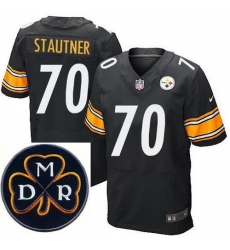 Men's Nike Pittsburgh Steelers #72 Cody Wallace Elite Black NFL MDR Dan Rooney Patch Jersey