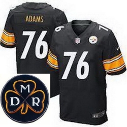 Men's Nike Pittsburgh Steelers #76 Mike Adams Black Elite MDR Dan Rooney Patch Jerseys