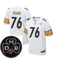 Men's Nike Pittsburgh Steelers #76 Mike Adams White Elite MDR Dan Rooney Patch Jerseys