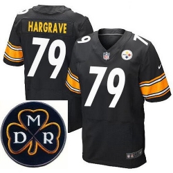 Men's Nike Pittsburgh Steelers #79 Javon Hargrave Elite Black NFL MDR Dan Rooney Patch Jersey