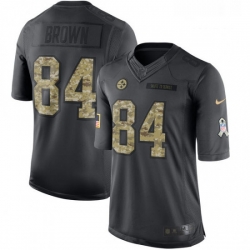 Mens Nike Pittsburgh Steelers 84 Antonio Brown Limited Black 2016 Salute to Service NFL Jersey