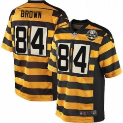 Mens Nike Pittsburgh Steelers 84 Antonio Brown Limited YellowBlack Alternate 80TH Anniversary Throwback NFL Jersey