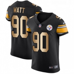 Mens Nike Pittsburgh Steelers 90 T J Watt Elite BlackGold Team Color NFL Jersey