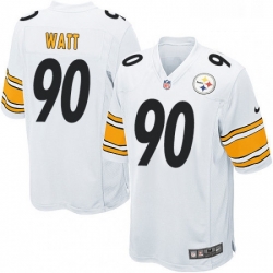 Mens Nike Pittsburgh Steelers 90 T J Watt Game White NFL Jersey