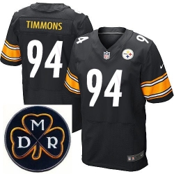 Men's Nike Pittsburgh Steelers #94 Lawrence Timmons Black Stitched NFL Elite MDR Dan Rooney Patch Jersey