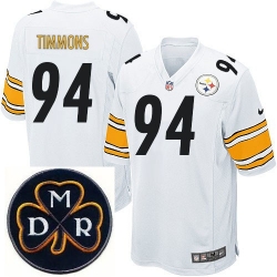 Men's Nike Pittsburgh Steelers #94 Lawrence Timmons White Stitched NFL Elite MDR Dan Rooney Patch Jersey