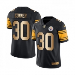 Mens Pittsburgh Steelers 30 James Conner Limited Black Gold Rush Vapor Untouchable Football Jersey