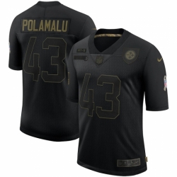 Men's Pittsburgh Steelers #43 Troy Polamalu Black Nike 2020 Salute To Service Limited Jersey