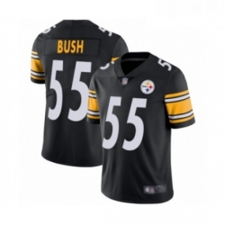 Mens Pittsburgh Steelers 55 Devin Bush Black Team Color Vapor Untouchable Limited Player Football Jersey