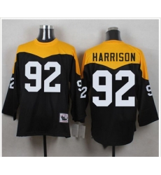 Mitchell And Ness 1967 Pittsburgh Steelers 92 James Harrison Black Yelllow Throwback Men 27s Stitch