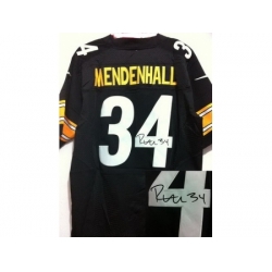 Nike Pittsburgh Steelers 34 Rashard Mendenhall Black Elite Signed NFL Jersey