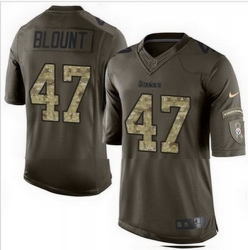 Nike Pittsburgh Steelers #47 Mel Blount Green Mens Stitched NFL Limited Salute to Service Jersey