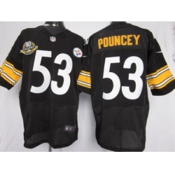 Nike Pittsburgh Steelers 53 Maurkice Pouncey Black Elite W 80 Anniversary Patch NFL Jersey