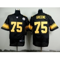 Nike Pittsburgh Steelers 75 joe greene Black Elite Gold No NFL Jersey 6XL