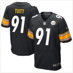 Nike Pittsburgh Steelers #91 Stephon Tuitt Black Team Color Men 27s Stitched NFL Elite Jersey