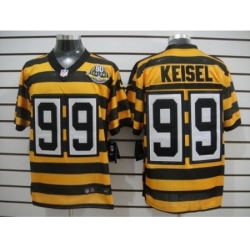 Nike Pittsburgh Steelers 99 Brett Keisel Yellow Black Elite 80th Throwback NFL Jersey