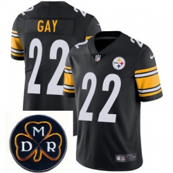 Nike Steelers #22 William Gay Black  Mens NFL Vapor Untouchable Limited Stitched With MDR Dan Rooney Patch Jersey