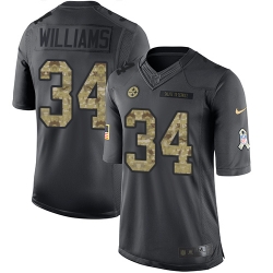 Nike Steelers #34 DeAngelo Williams Black Mens Stitched NFL Limited 2016 Salute to Service Jersey