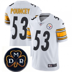 Nike Steelers #53 Maurkice Pouncey White Mens NFL Vapor Untouchable Limited Stitched With MDR Dan Rooney Patch Jersey