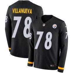 Nike Steelers #78 Alejandro Villanueva Black Team Color Men Stitched NFL Limited Therma Long Sleeve Jersey