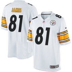 Nike Steelers #81 Jesse James Mens White Elite Jersey