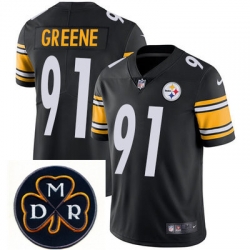 Nike Steelers #91 Kevin Greene Black  Mens NFL Vapor Untouchable Limited Stitched With MDR Dan Rooney Patch Jersey