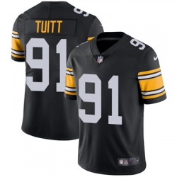 Nike Steelers #91 Stephon Tuitt Black Alternate Mens Stitched NFL Vapor Untouchable Limited Jersey