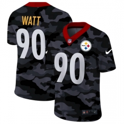 Pittsburgh Steelers 90 T J  Watt Men Nike 2020 Black CAMO Vapor Untouchable Limited Stitched NFL Jersey