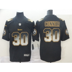 Steelers 30 James Conner Black Arch Smoke Vapor Untouchable Limited Jersey