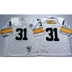 Steelers 31 Donnie Shell White Throwback Jersey