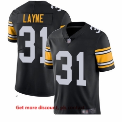 Steelers 31 Justin Layne Black Alternate Men Stitched Football Vapor Untouchable Limited Jersey