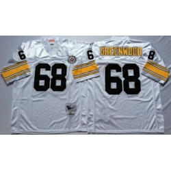 Steelers 68 L C Greenwood White Throwback Jersey