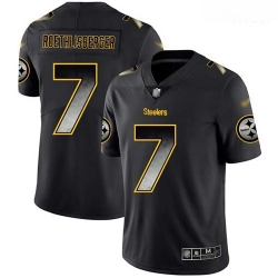 Steelers 7 Ben Roethlisberger Black Men Stitched Football Vapor Untouchable Limited Smoke Fashion Jersey