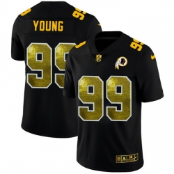 Washington Redskins 99 Chase Young Men Black Nike Golden Sequin Vapor Limited NFL Jersey