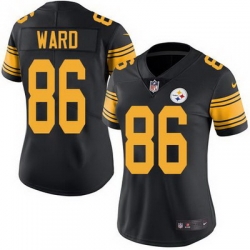 Nike Steelers #86 Hines Ward Black Womens Stitched NFL Limited Rush Jersey