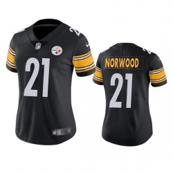 Women Pittsburgh Steelers 21 Tre Norwood Black Vapor Untouchable Limited Stitched Jersey 28Run Small 2