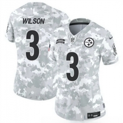 Women Pittsburgh Steelers 3 Russell Wilson 2024 F U S E Arctic Camo Salute To Service Limited Stitched Football Jersey