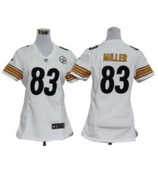 Women Pittsburgh Steelers 83# Heath Miller White Jerseys