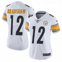 Womens Nike Pittsburgh Steelers 12 Terry Bradshaw White Vapor Untouchable Limited Player NFL Jersey