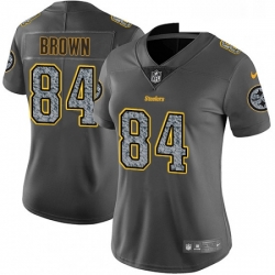 Womens Nike Pittsburgh Steelers 84 Antonio Brown Gray Static Vapor Untouchable Limited NFL Jersey